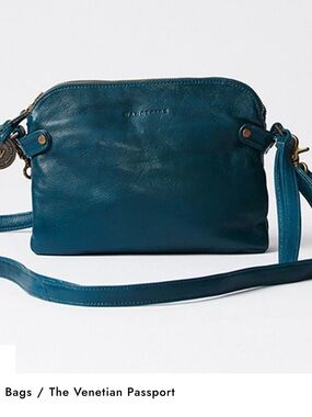 The Venetian Passport Teal Leather Crossbody Bag